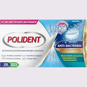 322075 - POLIDENT Pastrues Antibakterial për Proteza të Plota ose të Pjesëshme - 108 Tableta