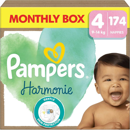 292397 - PAMPERS Harmonie, Madhësia 4, 174 pelena, 9-14 kg, Mbrojtje e butë e lëkurës, Pako 1-Mujore