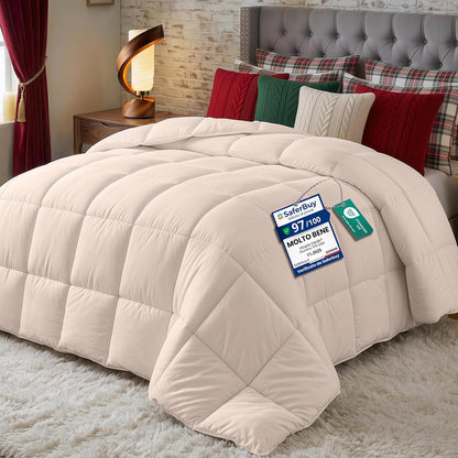 211416 - UTTOPIA Jorgan 200 x 200 cm, mbushje 370 g/m², material i frymëmarrshëm, super i butë, ngjyrë bezhë, i përshtatshëm për të gjitha stinët