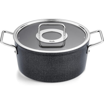 250077 - FISSLER Tenxhere alumini (Ø 24 cm, 4.9L) me kapak qelqi, jo-ngjitëse - Induksion