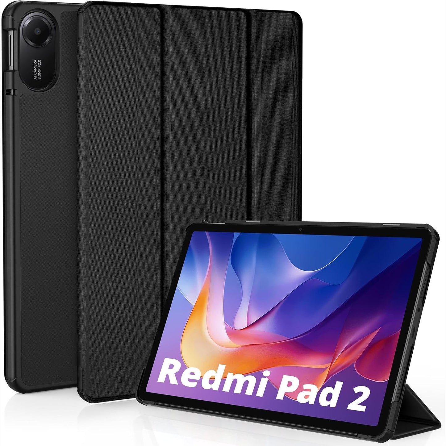 274543 - EASYACC Mbrojtëse për tabletin Redmi Pad 2 11 inç, Mbrojtëse e hollë me mbështetëse, e zezë