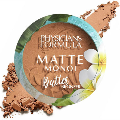 303632 - PHYSICIANS Formula Pluhur Bronzues me Gjalpë Monoi Matte, I papërshkueshëm nga uji, Ideale për Bronzues dhe Konturues, Nuanca: Bronzues i Thellë