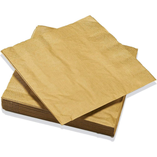 190589 - PËCETA LE NAPPAGE Fleta të Artë Metalike, nga Pambuku i Celulozës, 20 copë, madhësi 40 x 40 cm