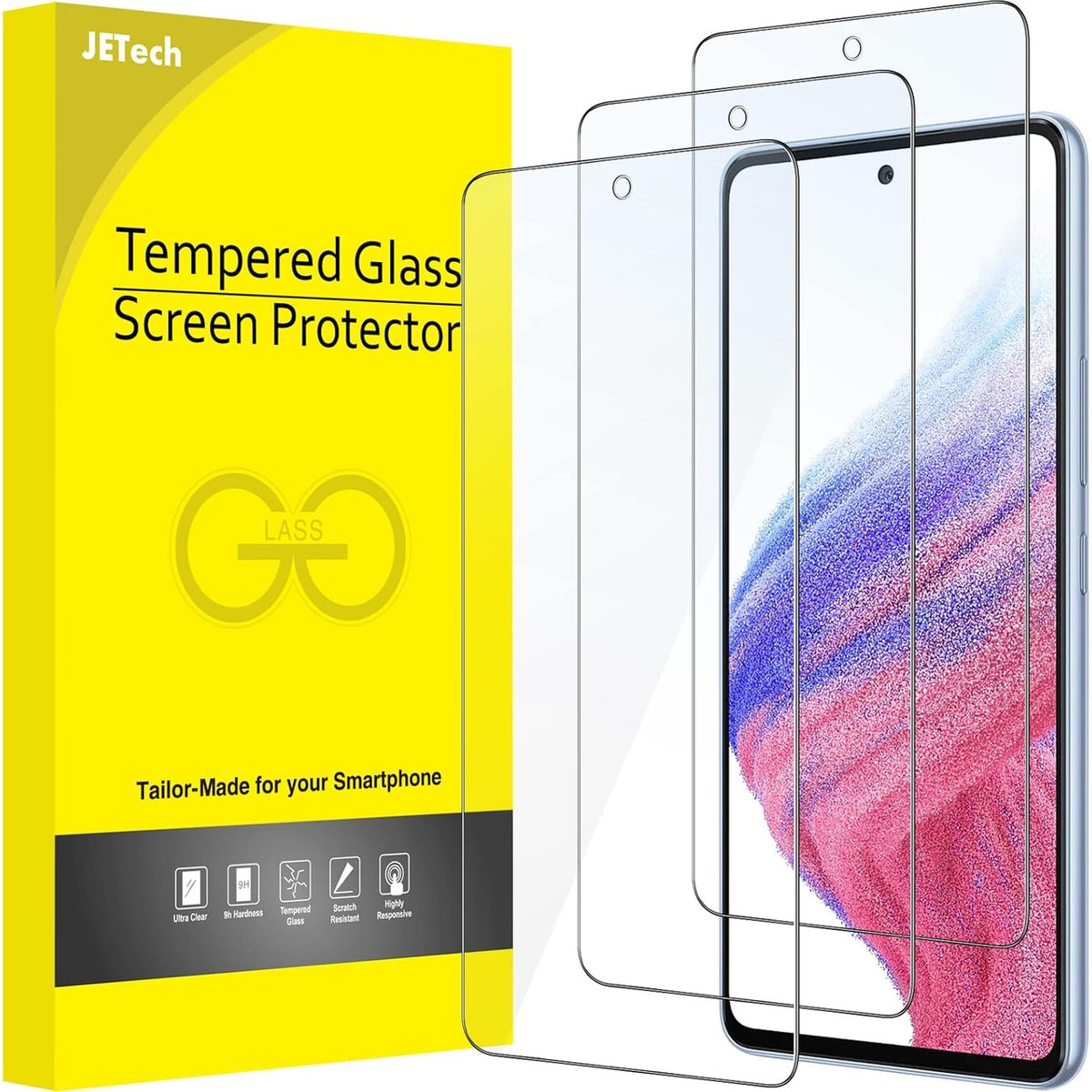 305636 - JETech Mbrojtës ekrani për Samsung Galaxy A53/A52/A52s, 3 copë
