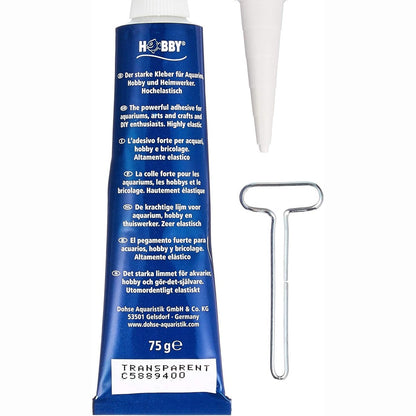 225054 - HOBBY Ngjitës Silikoni Aquaristics | Tub 75g | Silikon Shumë Elastik për Akuariume | Transparent
