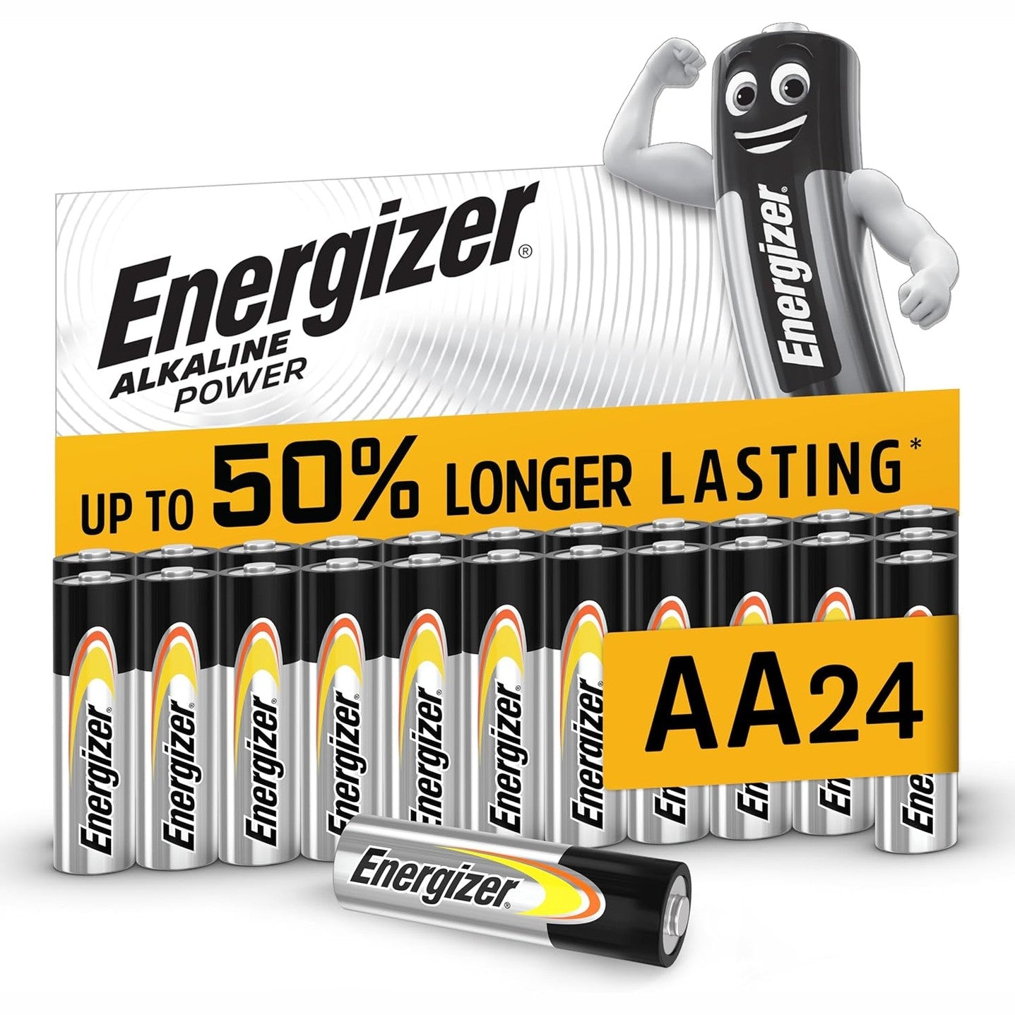 266857 - Energizer Bateri Alkaline AA 1.5V (Pako me 24), jetëgjatësi 7-vjeçare, paketim 100% i riciklueshëm