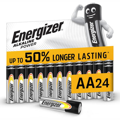 266857 - Energizer Bateri Alkaline AA 1.5V (Pako me 24), jetëgjatësi 7-vjeçare, paketim 100% i riciklueshëm