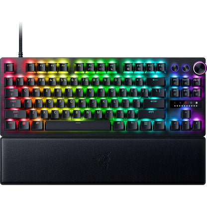 276032 - RAZER Tastierë Huntsman V3 Pro Tenkeyless 8KHz - TKL - HyperPolling 8KHz - Çelësa Optikë Analogë - Diapazoni i Aktivizimit 0.1-4.0 mm - Prekje e Shpejtë - Shkelje e Shpejtë - QWERTY SHBA | E Zezë