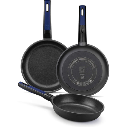 250166 - BRA Set Tiganësh Advanced, alumin i derdhur jo-ngjitës pa PFOA, 18|22|26 cm, rezistent ndaj gërvishtjeve, i përshtatshëm për soba me induksion