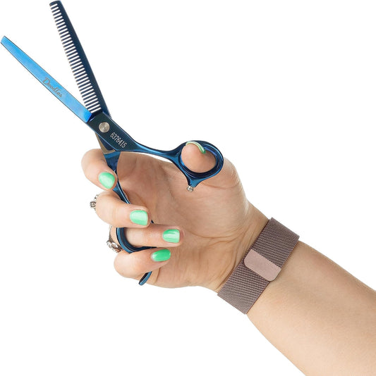 209339 - MIKKI Gërshëra për Qen Doodle, me Maja të Sigurtë të Topitur dhe Teh të Mprehtë Gjysmëkonvekse, 16.5 cm, Vidë Tensioni e Rregullueshme