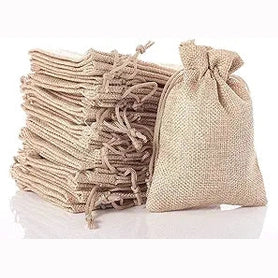 14329 - Set 12 Çanta Dhuratash prej Bezeje me Litar tërheqës – për Dasma, Festa, Ditëlindje dhe Dekorime