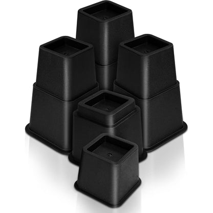 137895 - UTOPIA BEDDING 8 Piedestale të Rregullueshme për Shtrat, Tavolinë dhe Divan, 4 të Larta dhe 4 të Shkurtra, 8-20cm, Materiali: Metal i Zi