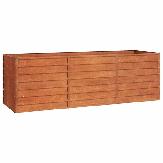 291603 - vidaXL Shtrat i Ngritur për Kopsht, i Rrënuar 240x80x77 cm, Çelik Corten