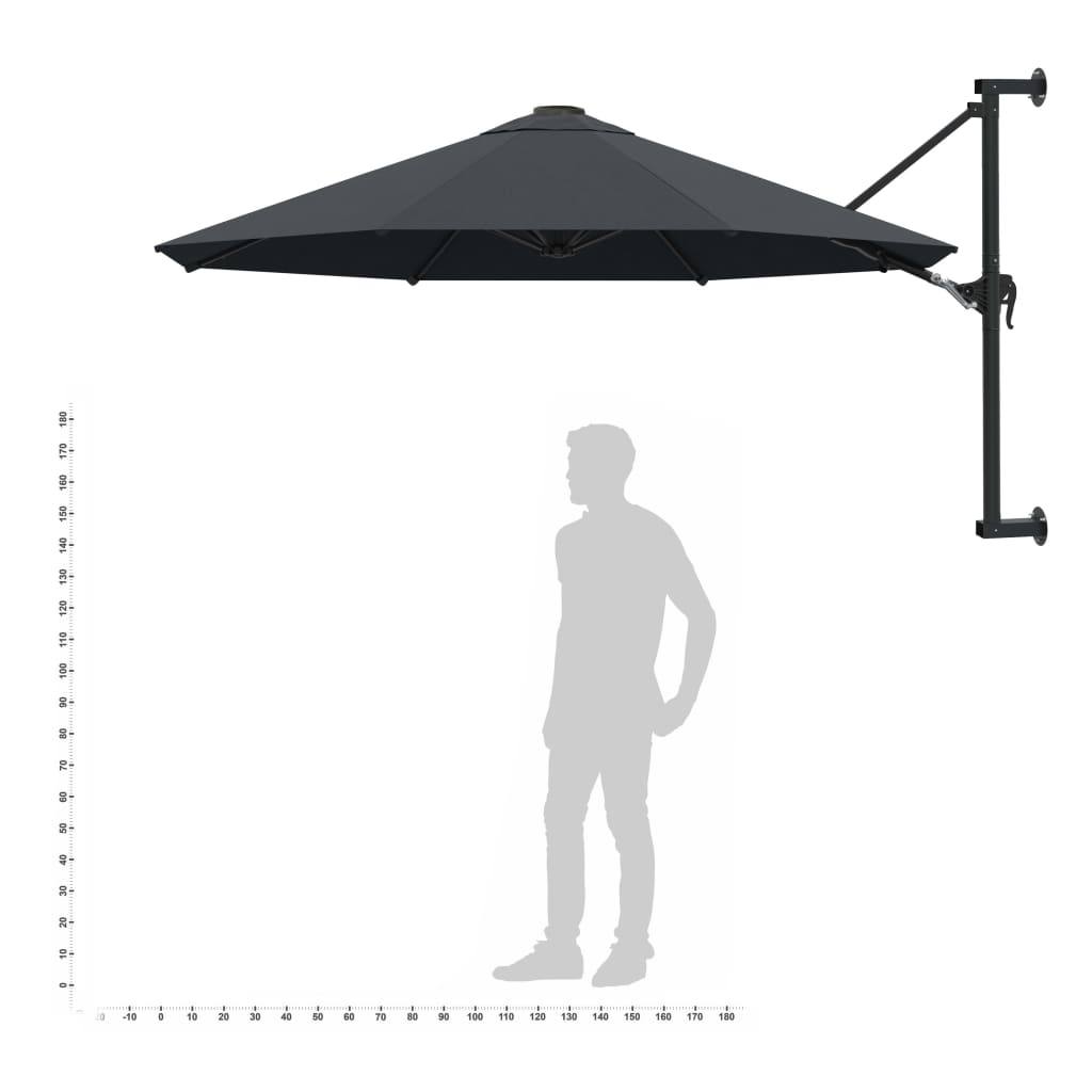 265594 - vidaXL Çadër Kopshti , Antracit, Poliester, Metal, i Madh, i Anueshëm,  300cm.