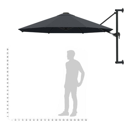 265594 - vidaXL Çadër Kopshti , Antracit, Poliester, Metal, i Madh, i Anueshëm,  300cm.