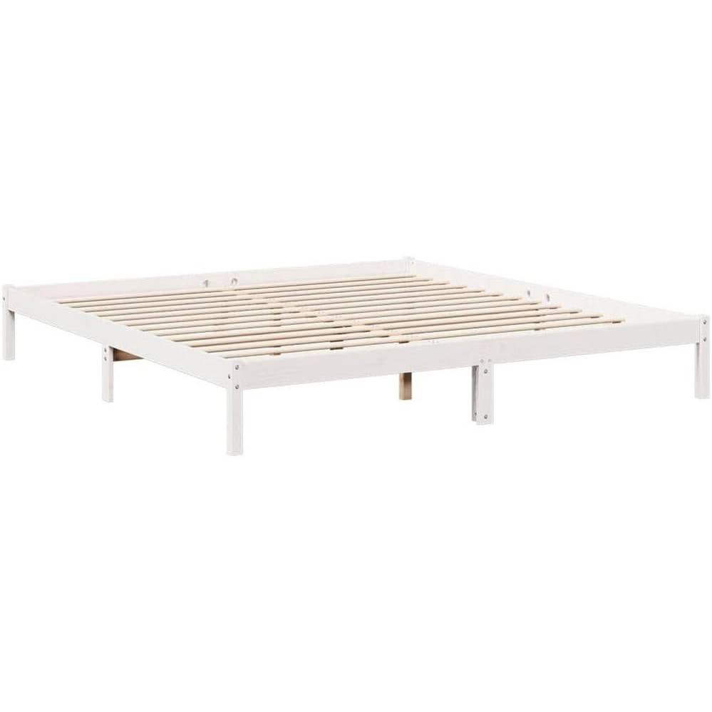 244839 -Kornizë Krevati vidaXL pa Dyshek, Stil Modern, E Bardhë 190x130 cm