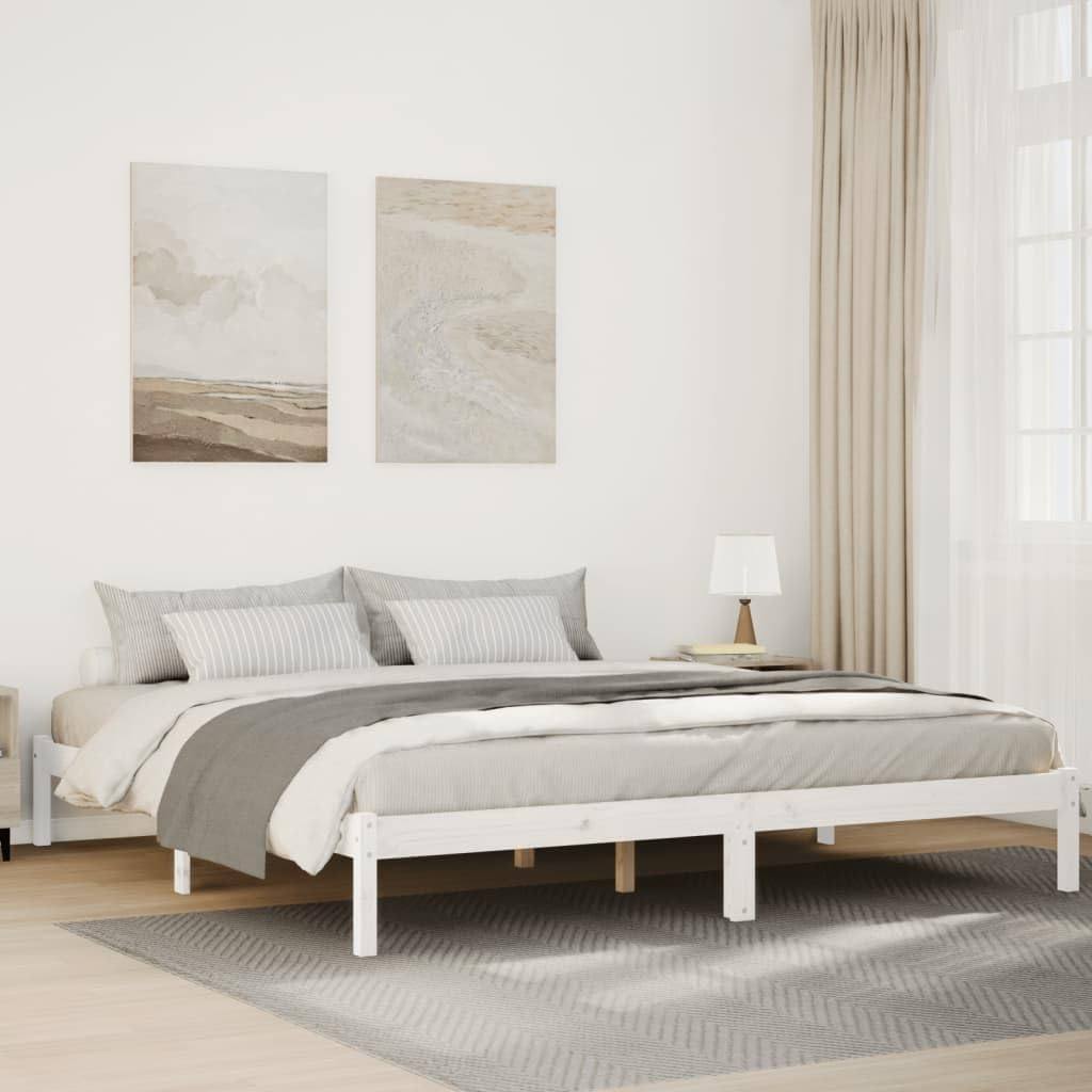 244839 -Kornizë Krevati vidaXL pa Dyshek, Stil Modern, E Bardhë 190x130 cm