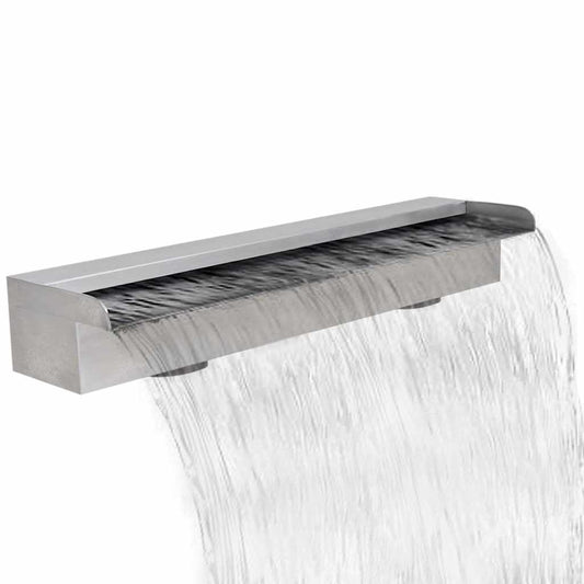 244710 - 41667 Shatërvan Pishine Drejtkëndëshe me Ujëvarë, Çelik Inoks, 60 cm