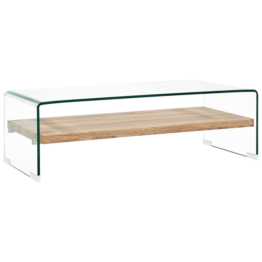 265573 - vidaXL Tavolinë e Ulët Transparente, 98 x 45 x 31 cm, Xham i Temperuar