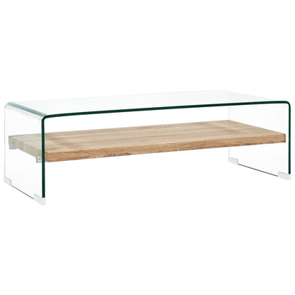 265573 - vidaXL Tavolinë e Ulët Transparente, 98 x 45 x 31 cm, Xham i Temperuar