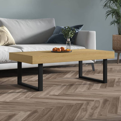 244393 - VIDAXL Tavolinë kafeje kafe e çelët dhe e zezë 120x60x40 cm MDF dhe hekur