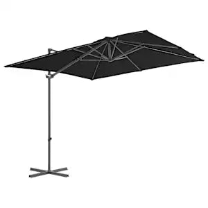 141824 - Çadër Kopshti Cantilever vidaXL 250 × 250 cm me Shtyllë Çeliku, e Zezë
