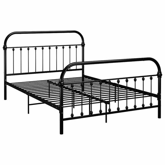 333071 - VIDA XL Kornizë Kreveti pa Dyshek me Kokë Shtrese, E Zezë 140x200 cm Metalike