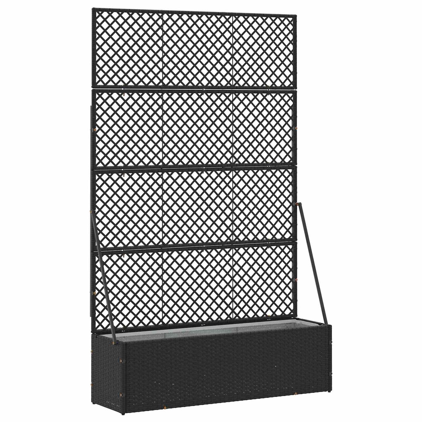 244944 - vidaXL Vazo Kopshti me Rresht, E Zezë 105 x 30 x 170 cm Metalike