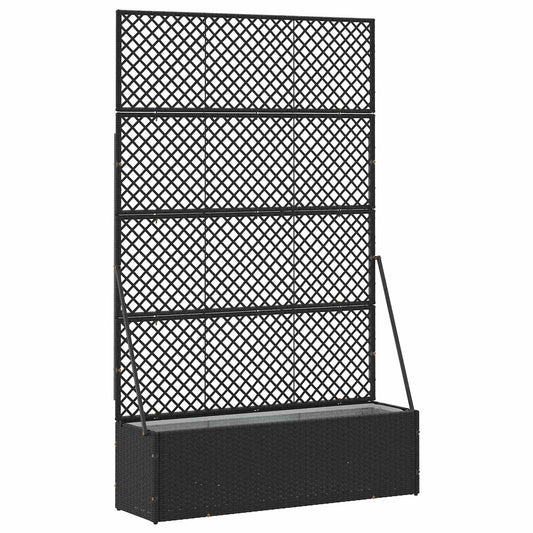 244944 - vidaXL Vazo Kopshti me Rresht, E Zezë 105 x 30 x 170 cm Metalike