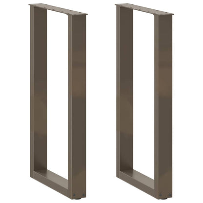 244663 - VIDAXL Këmbë Tavoline Bari në Formë U, 2 copë, Çelik Natyral 40x(90-91) cm