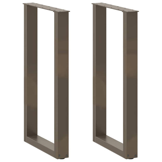 244663 - VIDAXL Këmbë Tavoline Bari në Formë U, 2 copë, Çelik Natyral 40x(90-91) cm