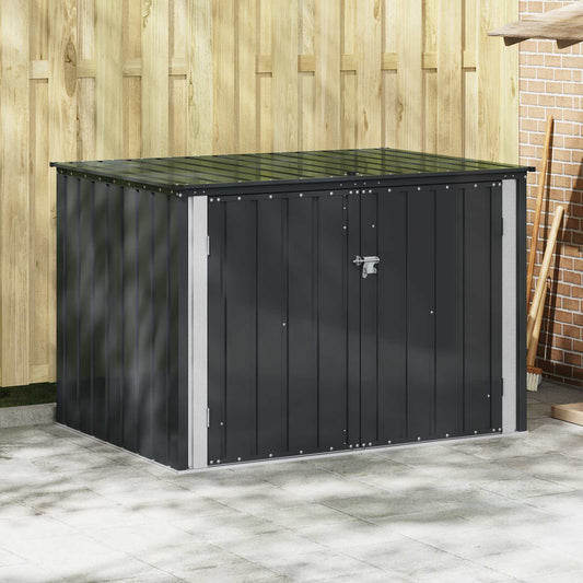 244740 - vidaXL Garden Storage Box Black 151.5 x 107 x 100 cm Steel