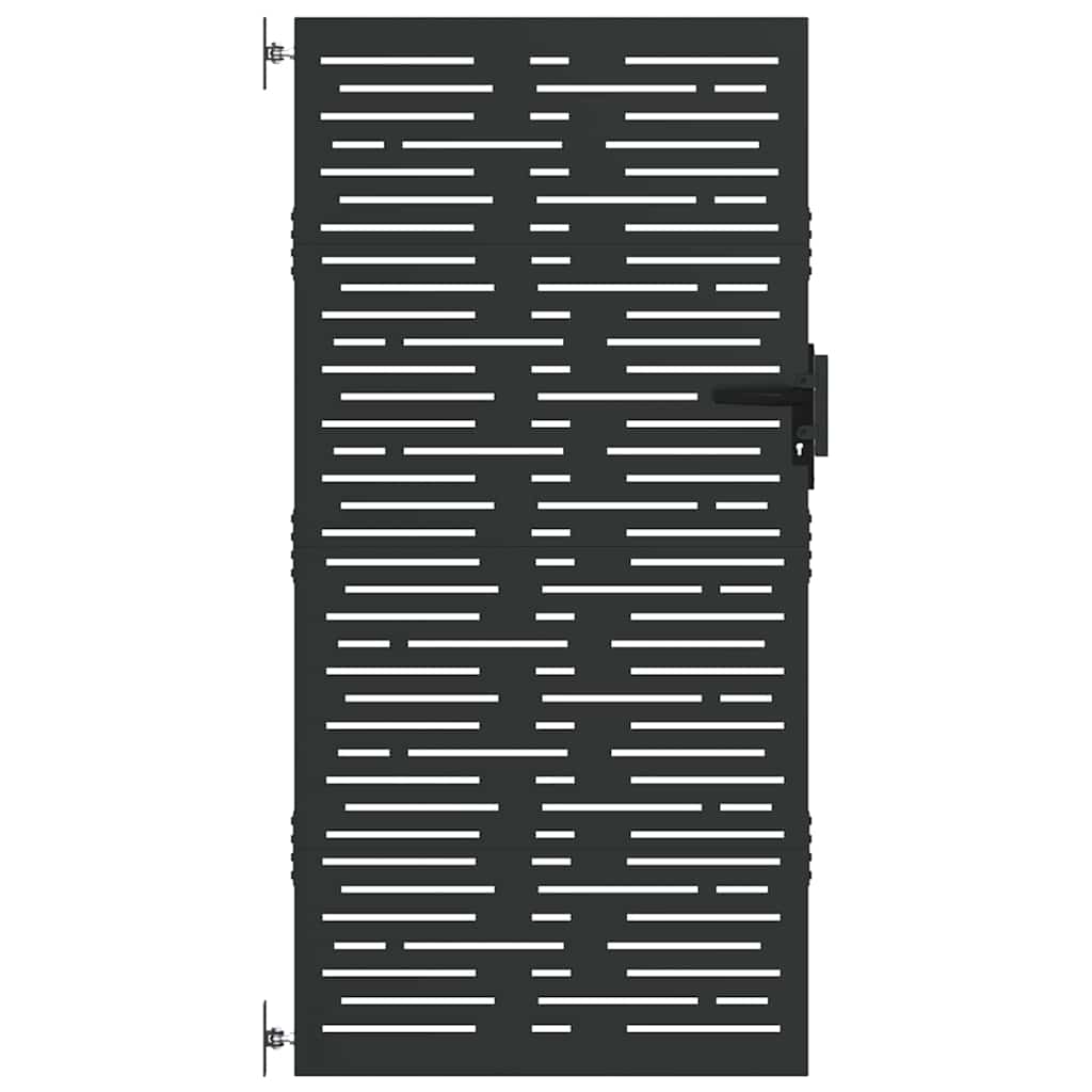 291413 - VIDA XL Portë Kopshti 85 x 200 cm Çelik i veshur me pluhur, i Zi, me Mbyllje