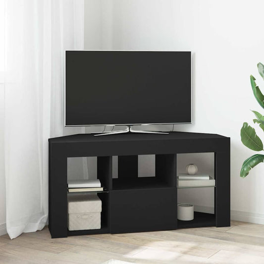 244929 - vidaXL Dollap Këndi për TV LED, Ngjyrë e Zezë 100 x 40 x 50 cm, Dru i Përpunuar