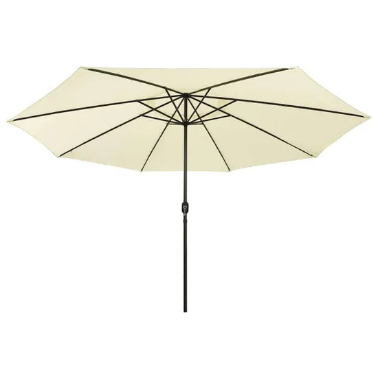 244533 - vidaXL Çadër Outdoor me Drita LED dhe Shtyllë Metalike 400 cm Ngjyrë Rëre