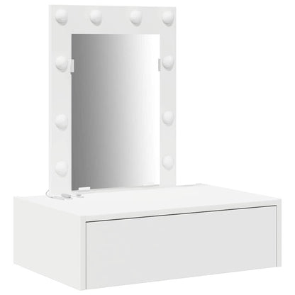 280684 - vidaXL Tavolinë Kozmetike me pasqyre dhe LED e Bardhë 60 x 40 x 70 cm Dru i Inxhinieruar