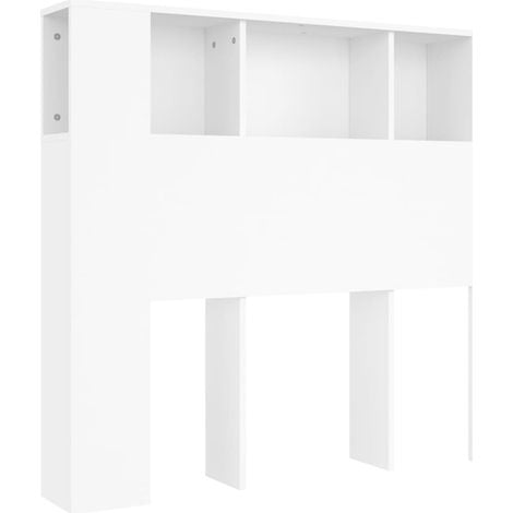 265115 - Vidaxl – Dollap me kokë krevati i bardhë 120x18.5x102.5 cm – Dru i përpunuar – Dizajn bashkëkohor – 5 ndarje për libra dhe dekorime