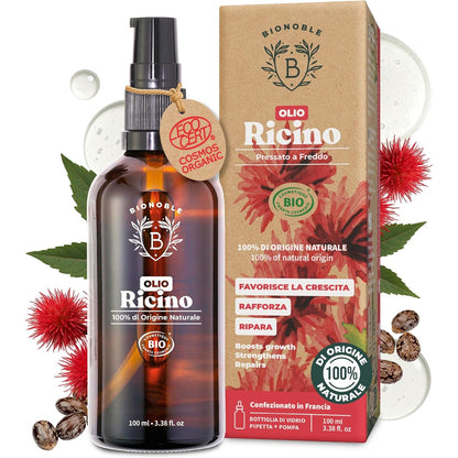 306560 - BIONOBLE Vaj ricini organik, për flokë, mjekër, qerpikë, vetulla, 100 ml