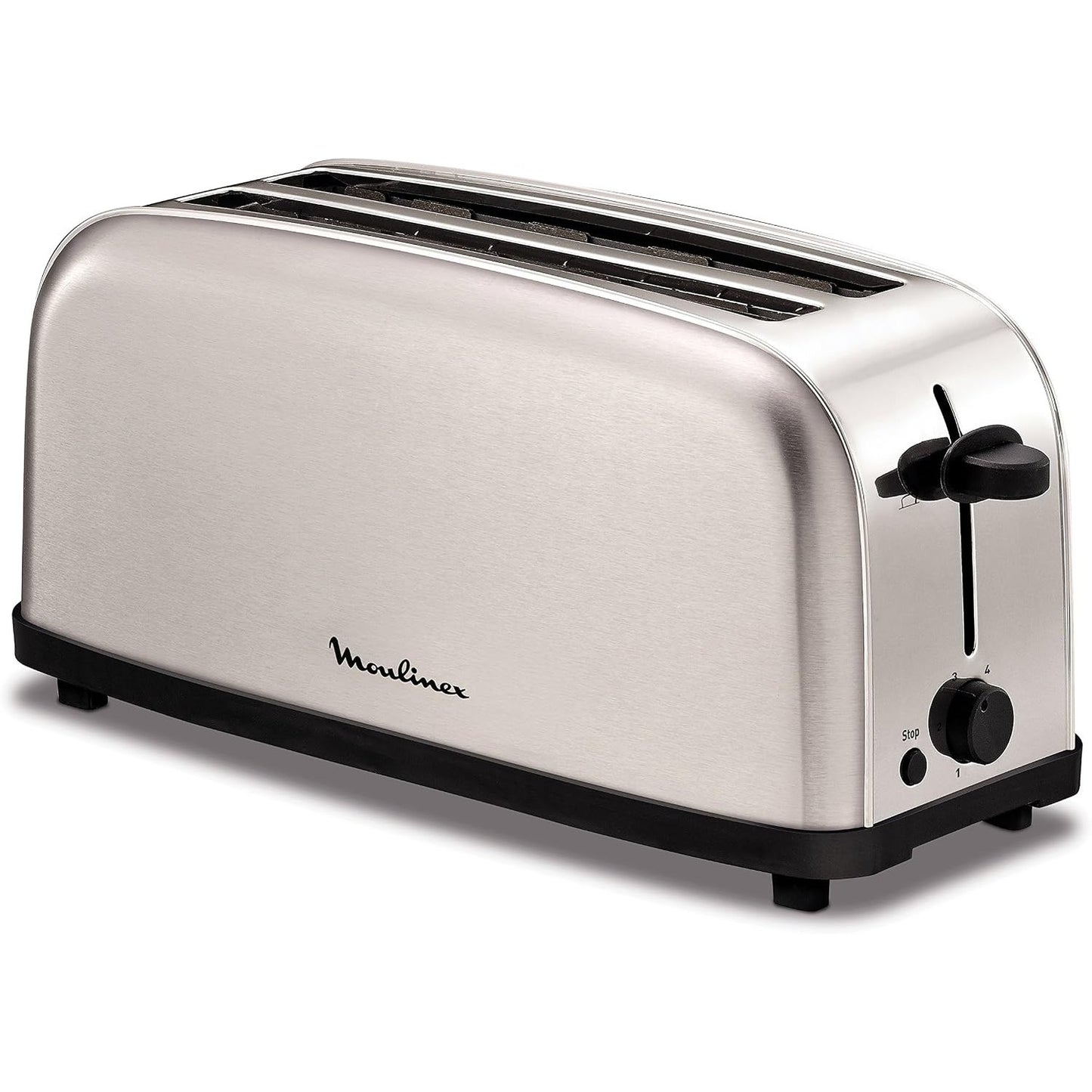 292572 - MOULINEX Classic, Toster prej çeliku inox, 2 vende të gjata dhe të gjera, 1400 W, 6 cilësime skuqjeje, funksion ndalimi, tavë thërrimesh, LS330D