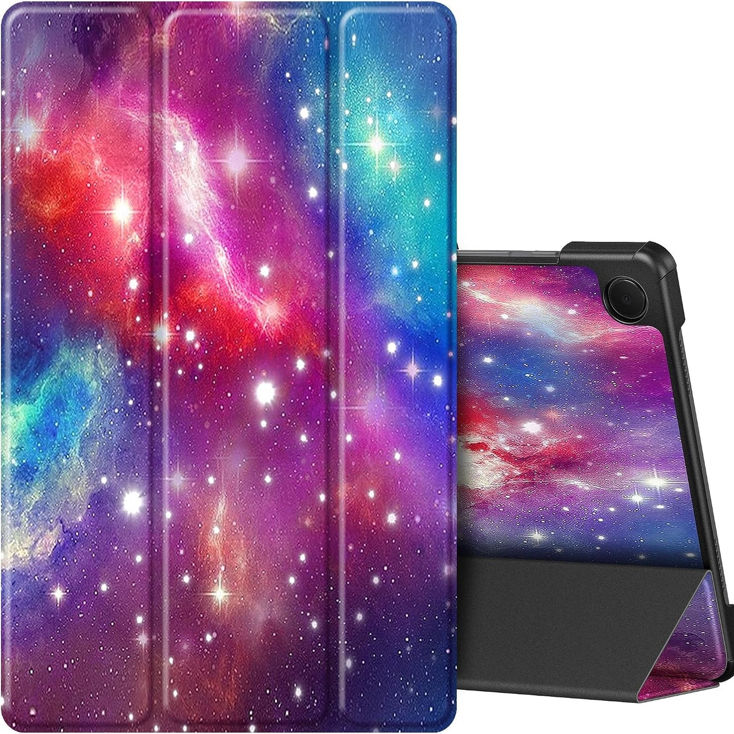 277122 - EASYACC Mbrojtëse për Samsung Galaxy Tab A9+/A9 Plus 11 inç 2023, prej lëkure PU ultra e hollë me funksion zgjimi/gjumi automatik - Purple Star