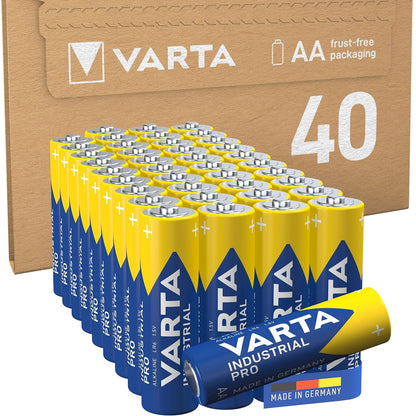 299725 - VARTA Bateri AA, Industrial Pro, Alkaline, 1.5V, 40 copë, paketim miqësor ndaj mjedisit