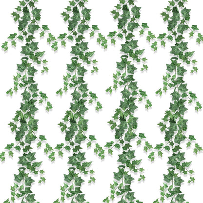 205983 - ROLLWAY Set me 4 Kurora Artificiale prej Dredhke 2m, Gjethe Bime të Varura për Mur, Dhomë Gjumi, Kopsht, Përdorim të Brendshëm dhe të Jashtëm - Ngjyrë Jeshile