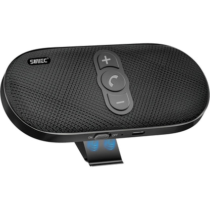 273009 - KIT për makinë Bluetooth 5.1, altoparlant 6W, sistem pa tel, anulim zhurmash, tingull stereo, rilidhje automatike, lidh 2 telefona, GPS, muzikë, e zezë