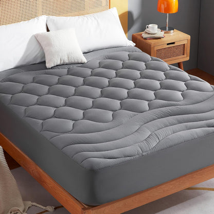 221408 - SONIVE Mbrojtëse Dysheku 180x200, Mbulesë Mbrojtëse për Dyshek deri në 38 cm, Çertifikuar Oeko-Tex, Gri