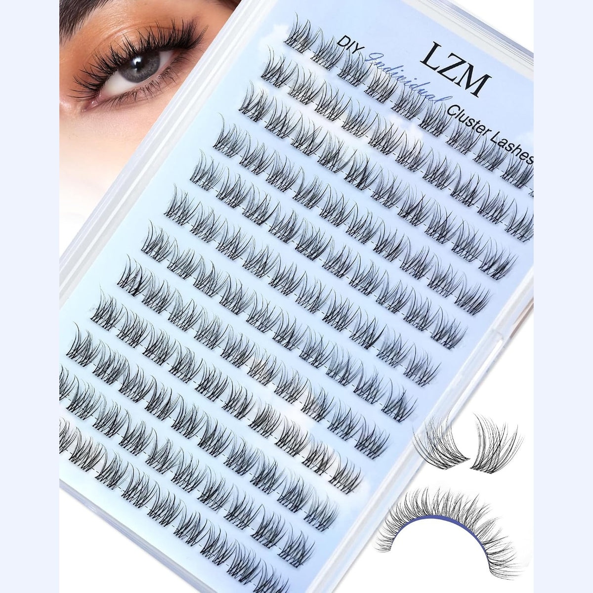 307935 - LZM Qerpikë me Grumbuj Qerpikësh Individualë - 120 copë qerpikë 8 mm me kaçurrela C, natyralë, të hollë, transparentë