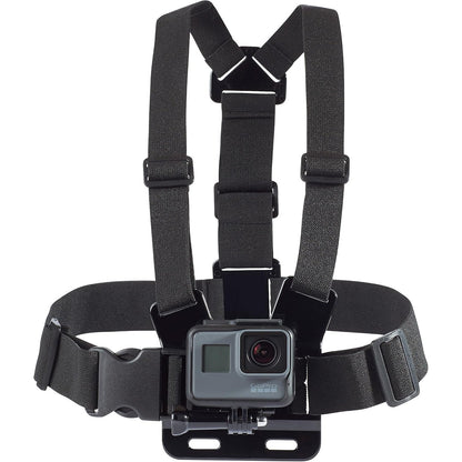 277115 - AMAZON BASICS Kit montimi me rrip të rregullueshëm për gjoksin për kamerat GoPro, i lehtë dhe i rehatshëm, i zi