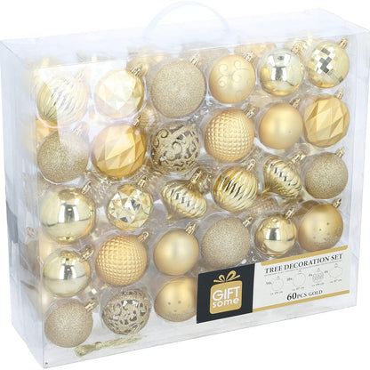 184800 - GIFTSOME Set me 60 Stola Krishtlindjesh, Zbukurime të Arta për Pemën e Krishtlindjeve, Për Përdorim të Brendshëm dhe të Jashtëm, Materiali Plastik