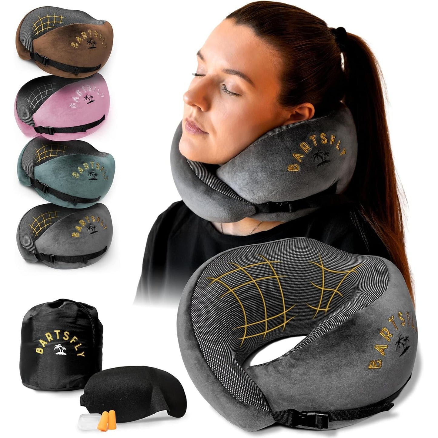 255958 - BARTSFLY JASTËK QAFE, JASTËK UDHËTIMI ME SHKUMË MEMORIE, ERGONOMIK, NGJYRË GRI, DIMENSIONE: N/A, PESHA: N/A