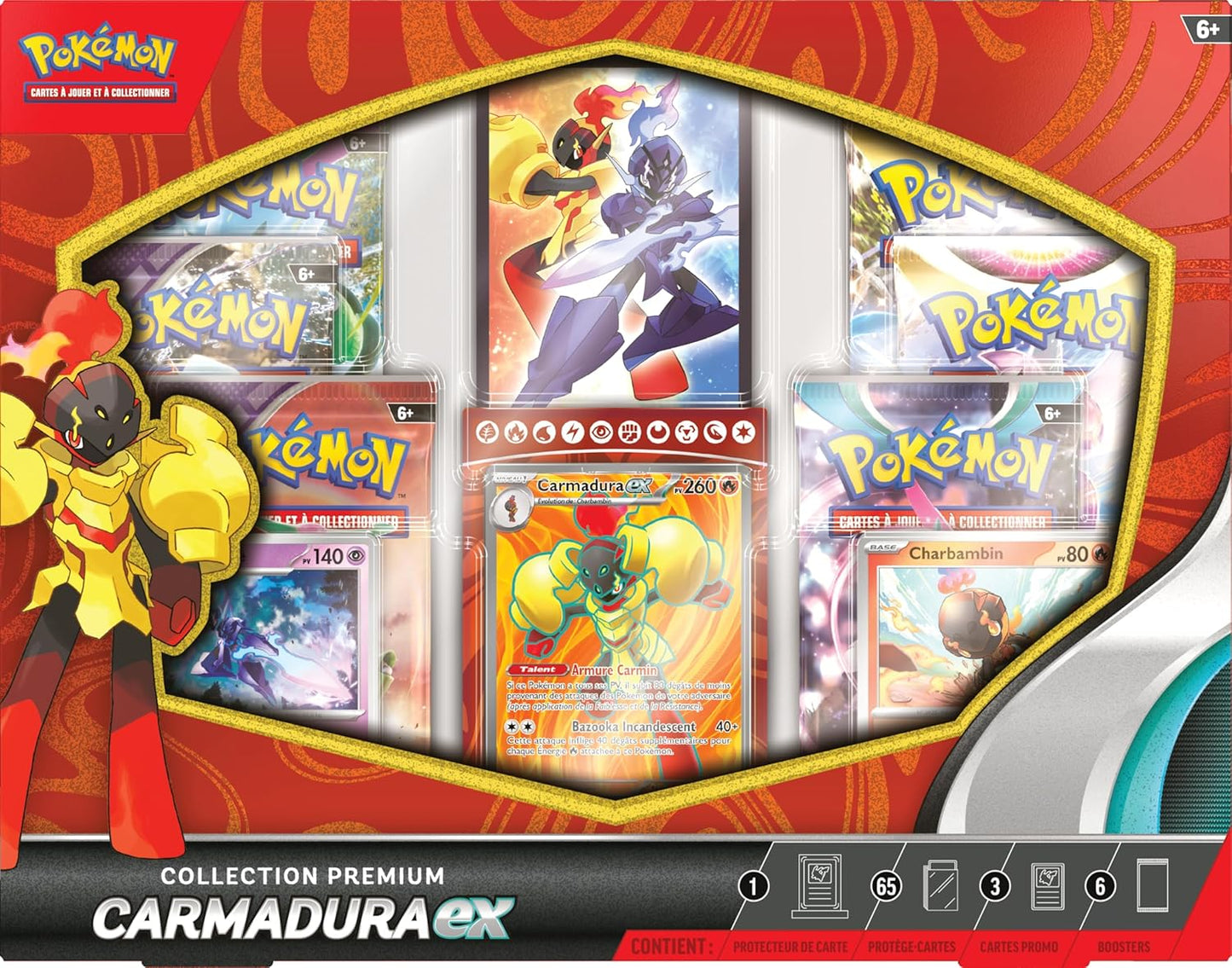 58407 - POKÉMON - Koleksioni Premium Carmadura-Ex, Multicolor, 290-55818