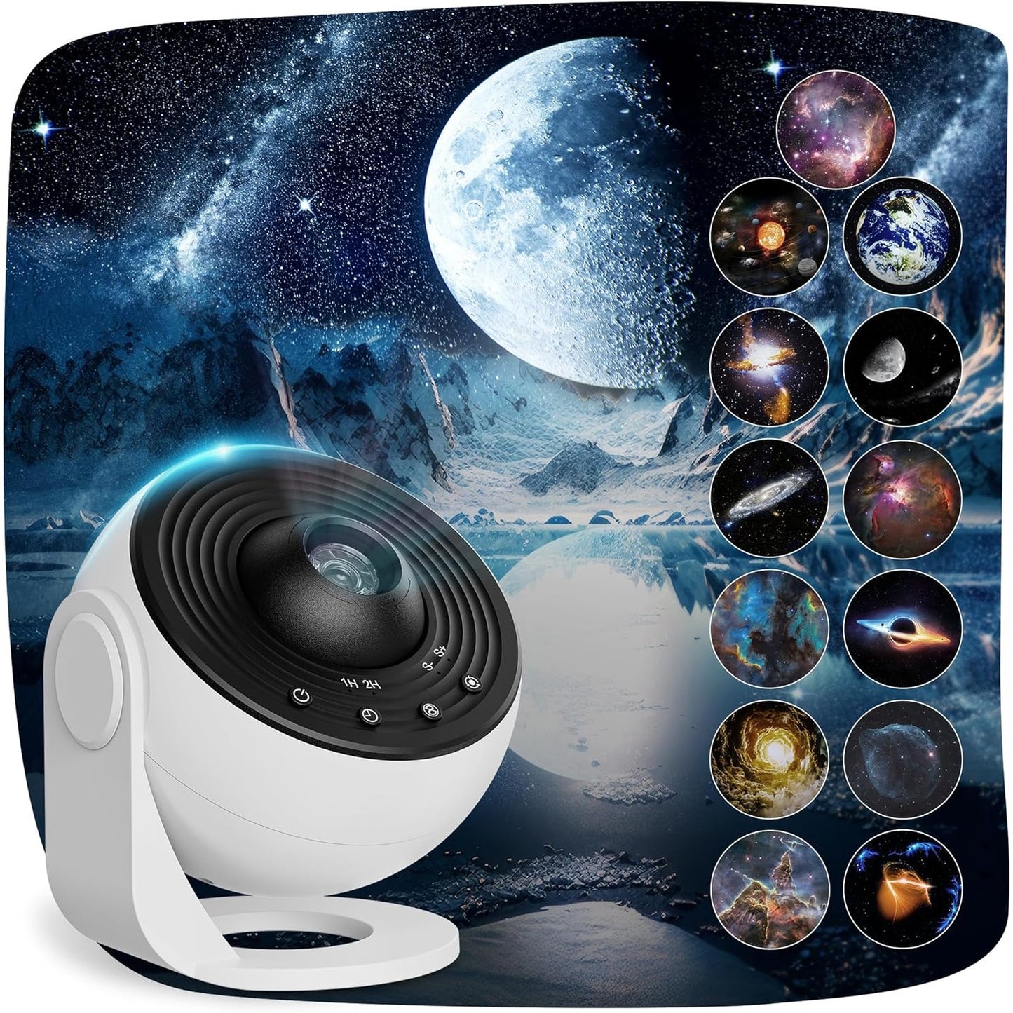 221948 - Projektor Macchiatto Pro Starry Sky, Projektor Planetarium me 13 Disqe Filmi, Rregullim Rrotullimi 360°